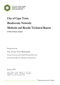 City of Cape Town Biodiversity Network: Methods and Results Technical Report