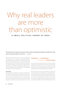 Why real leaders are more than optimistic