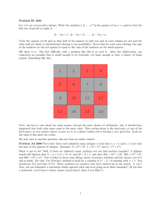 Problem B1 2001 Let in the squares of an (