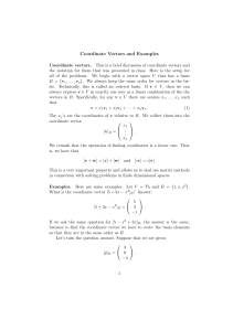 Coordinate Vectors and Examples