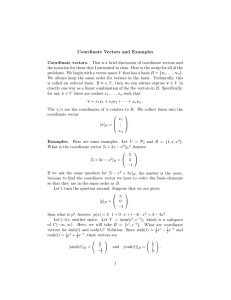 Coordinate Vectors and Examples