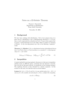 Notes on a 1D-Sobolev Theorem 1 Background Francis J. Narcowich