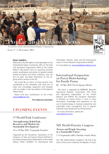 Poplar and Willow News Dear readers, Newsletter of the International Poplar Commission