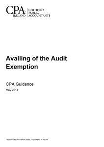 Availing of the Audit Exemption CPA Guidance