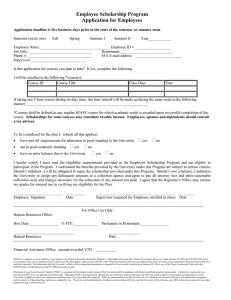Employee Scholarship Program Application for Employees