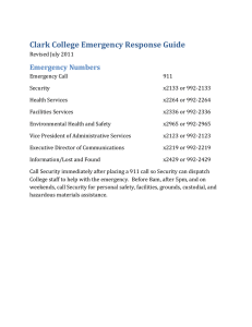 Clark College Emergency Response Guide Emergency Numbers