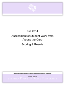 Fall 2014 Assessment of Student Work from Across the Core Scoring &amp; Results