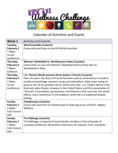 Calendar of Activities and Events Week 1 Activity and Events
