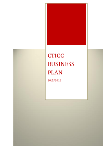 CTICC BUSINESS PLAN 2015/2016