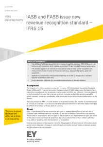 IASB and FASB issue new revenue recognition standard — IFRS 15 IFRS