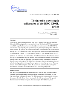 The in-orbit wavelength calibration of the HRC G800L grism