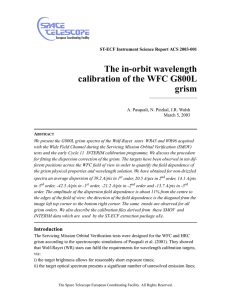 The in-orbit wavelength calibration of the WFC G800L grism
