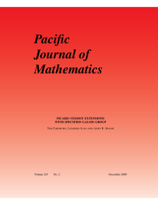 Pacific Journal of Mathematics PICARD–VESSIOT EXTENSIONS