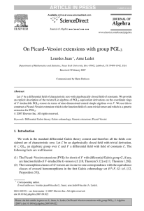 On Picard–Vessiot extensions with group PGL ARTICLE IN PRESS 3 Lourdes Juan
