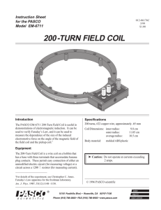 200-TURN FIELD COIL Instruction Sheet for the PASCO Model  EM-6711