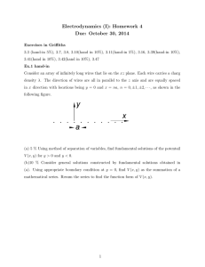 Electrodynamics (I): Homework 4 Due: October 30, 2014