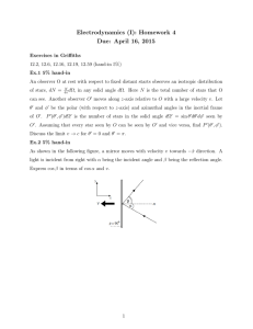 Electrodynamics (I): Homework 4 Due: April 16, 2015