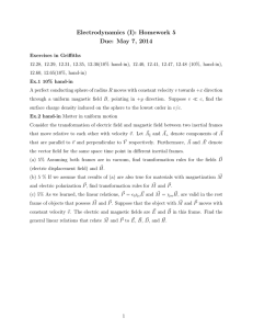 Electrodynamics (I): Homework 5 Due: May 7, 2014