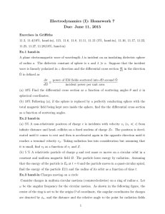 Electrodynamics (I): Homework 7 Due: June 11, 2015