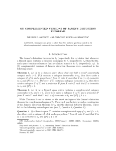 ON COMPLEMENTED VERSIONS OF JAMES’S DISTORTION THEOREMS
