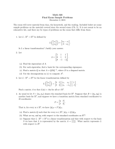 Math 323 Final Exam Sample Problems December 2, 2015