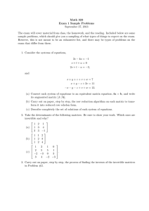 Math 323 Exam 1 Sample Problems September 27, 2013