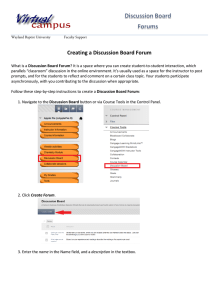 Creating a Discussion Board Forum