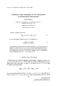 A  Markov-Type Inequality for  the  Derivatives of  Constrained