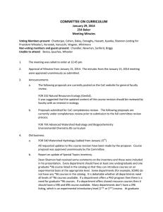 COMMITTEE ON CURRICULUM January 29, 2014 254 Baker Meeting Minutes