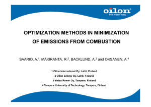 OPTIMIZATION METHODS IN MINIMIZATION OF EMISSIONS FROM COMBUSTION SAARIO, A. , MÄKIRANTA, R.