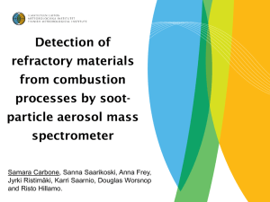 Detection of refractory materials from combustion processes by soot-