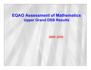 EQAO Assessment of Mathematics Upper Grand DSB Results 2009-2010