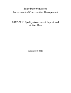 Boise State University Department of Construction Management  2012-2013 Quality Assessment Report and