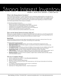 RESUME/Cover Letter CRITIQUE What is the Strong Interest Inventory?