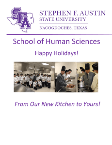 School of Human Sciences Happy Holidays! From Our New Kitchen to Yours!