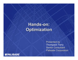 Hands - on: Optimization