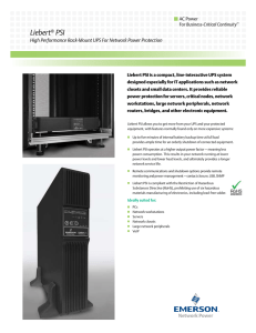 Liebert PSI High Performance Rack-Mount UPS For Network Power Protection AC Power