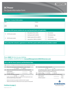 DC Power Pre-Quote Information Form Submit Form