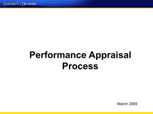 Performance Appraisal Process March 2009