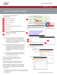 How to Access Your Account 1 VERIFICATION SERVICES
