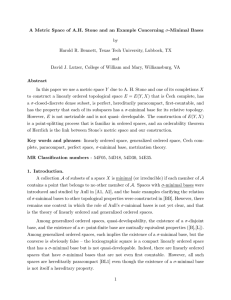 A Metric Space of A.H. Stone and an Example Concerning... by Harold R. Bennett, Texas Tech University, Lubbock, TX