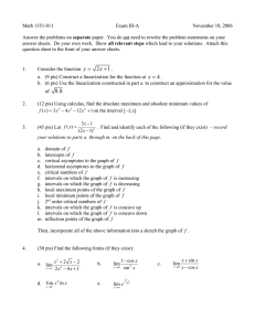 Math 1351-011 Exam III-A November 10, 2006 separate