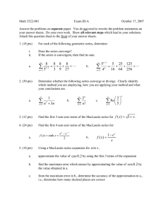 Math 3322-001 Exam III-A October 17, 2007 separate