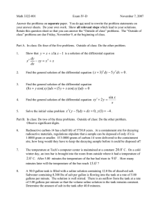 Math 3322-001 Exam IV-D November 7, 2007 separate