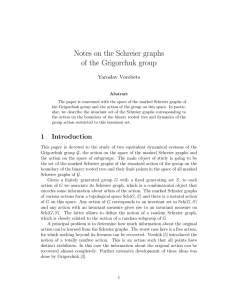 Notes on the Schreier graphs of the Grigorchuk group Yaroslav Vorobets