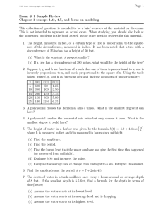 Page 1 Exam # 1 Sample Review