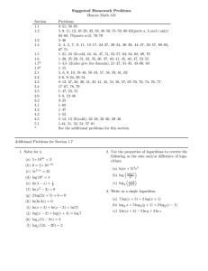 Suggested Homework Problems Honors Math 142 Section Problems