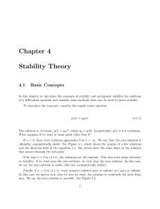 Chapter 4 Stability Theory 4.1 Basic Concepts