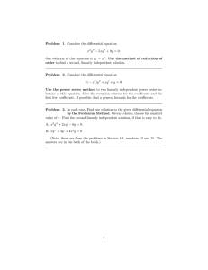 Problem 1. Consider the differential equation − 5xy x y