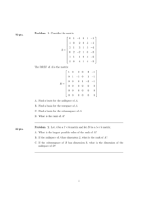 Problem 1. Consider the matrix   −1